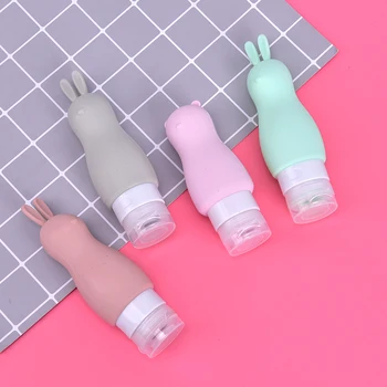 

1Pc Silicone Refillable Bottles Traveler Packing Lotion Points Shampoo Container Press Bottles 90ML Cute Travel Press Bottles