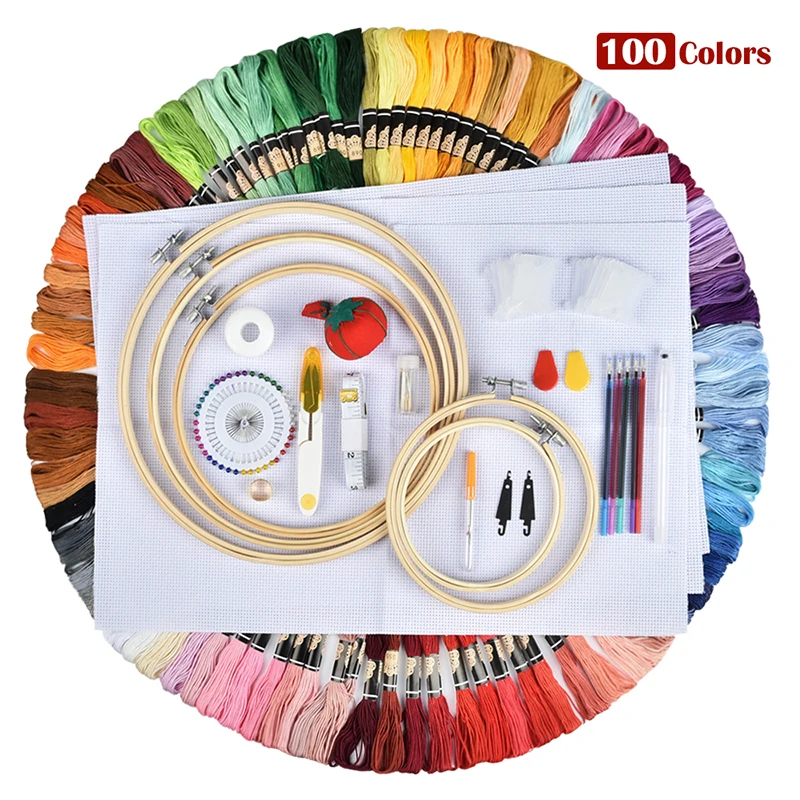 50/100 цветов потоки вышивания вышивка крестом наборы рукоделие Ручка для DIY