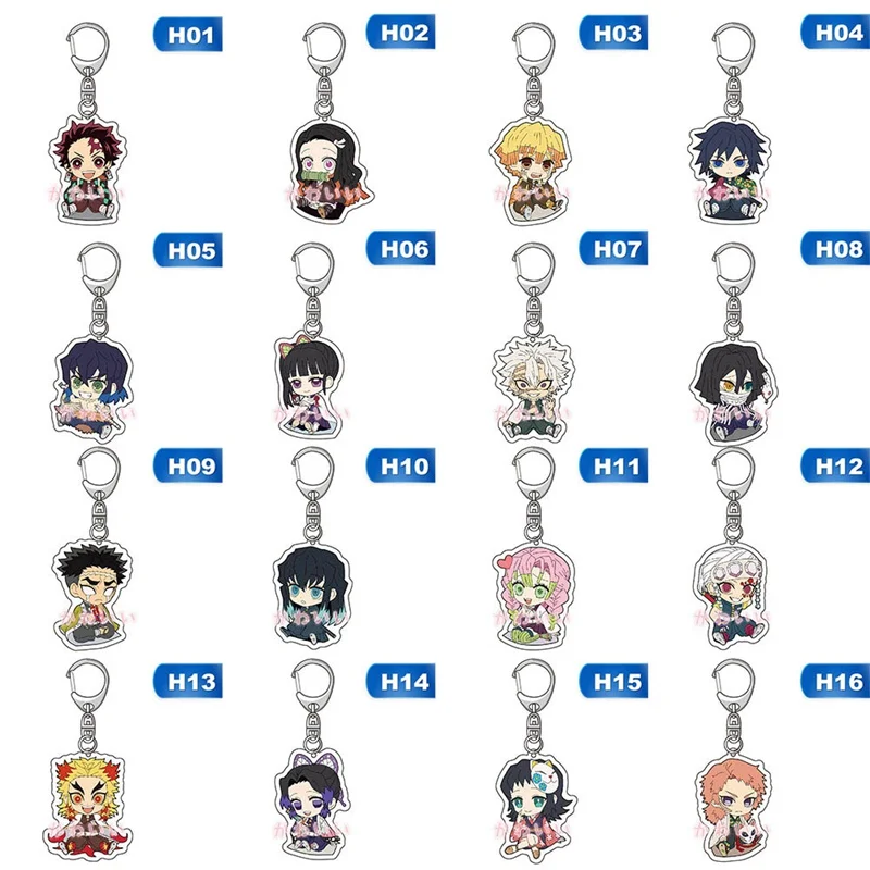 

Anime Figure Keychain Anime Demon Slayer: Kimetsu No Yaiba Keyring Transparent Hanging Pendant Accessories Gift Llaveros