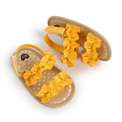 Baywell Newborn Baby Girls Flower Sandals Summer Casual Soft Crib Shoes Princess First Prewalker