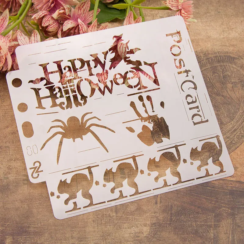 

13cm 5.1" Halloween Spider Blood DIY Layering Stencils Painting Scrapbook Coloring Embossing Album Decorative Card Template
