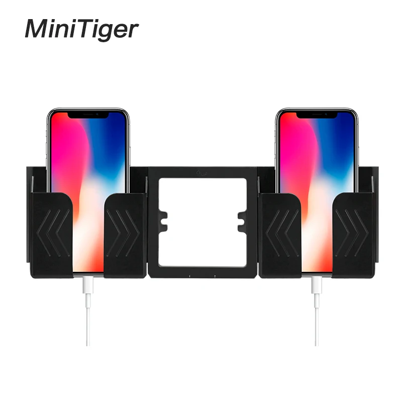 Minitiger черный серый настенный держатель для телефона Аксессуары для смартфона подставка поддержка для мобильного телефона один/два телефона держатель