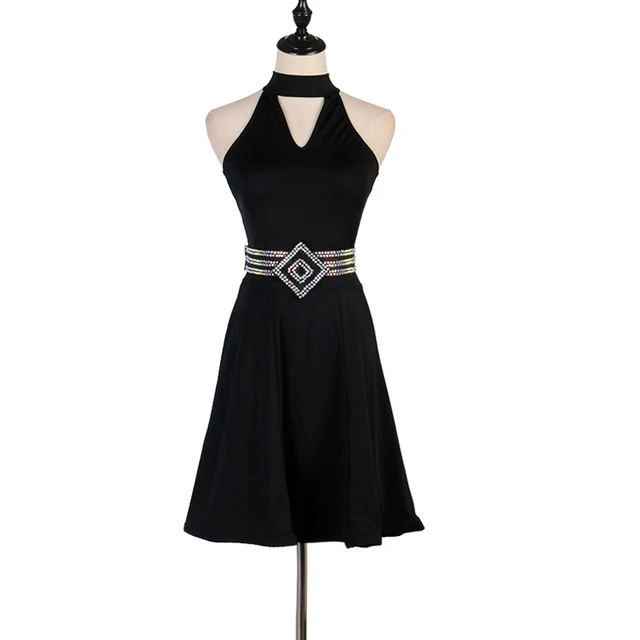 $US $68.79 Standard Latin Dance Skirt Women Elegant Rhinestone Rumba Samba Latin Game Dress Adult Latin Competition Dancing Dresses