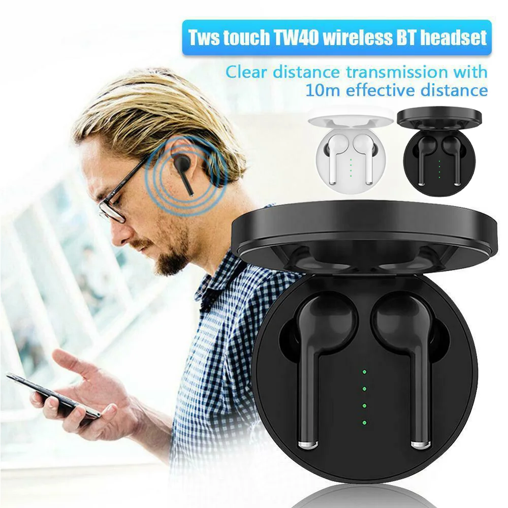 TW40 TWS сенсорное управление Bluetooth 5,0 наушники Беспроводная Спортивная гарнитура с микрофоном Время работы: 3-4 часа