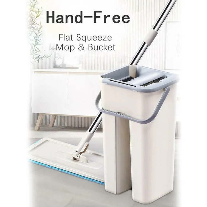 Швабра ведро система Handsfree Squeeze 2 в 1 мыть сухой с многоразовыми плоскими шваброй колодки FPing
