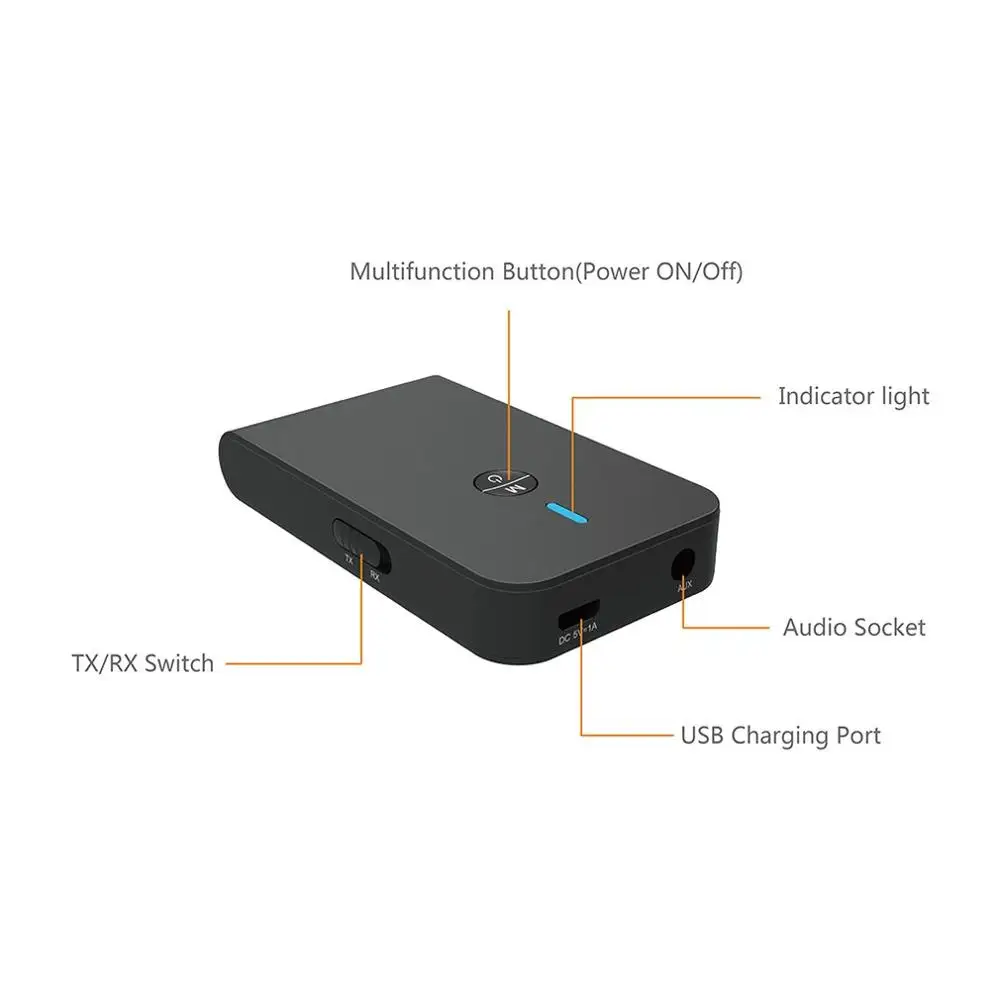 2 in 1 Bluetooth 5 0 Transmitter Receiver TV PC Car Speaker 3 5mm AUX Hifi Music Audio Adapter Headphones Car Home Stereo Device