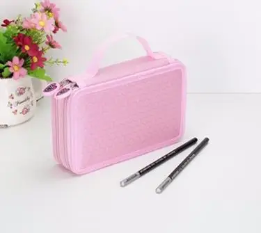 2 Layers Pink Оксфорд школьный пенал Чехол Kawaii/36/48/72 Отверстия штраф Карандаш Чехол большой мешок ручки коробка мульти детские многофункциональные Канцтовары чехол - Цвет: 2 Layers Pink