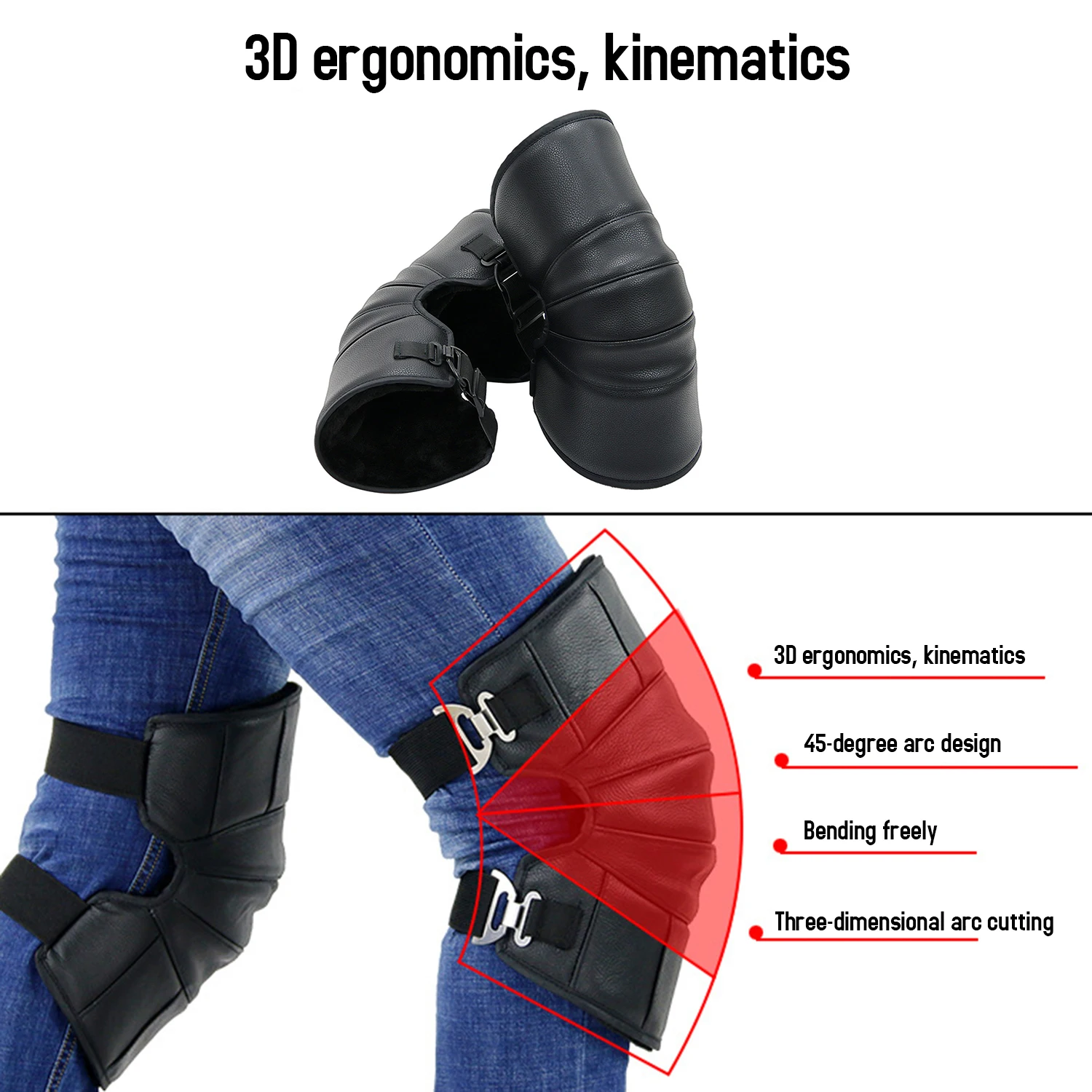 

2pcs Motorcycle Warm Knee Protector Thicken Artificial Wool Cycling Knee Braces Windproof Knee Warmer Pads Gears Pads protection