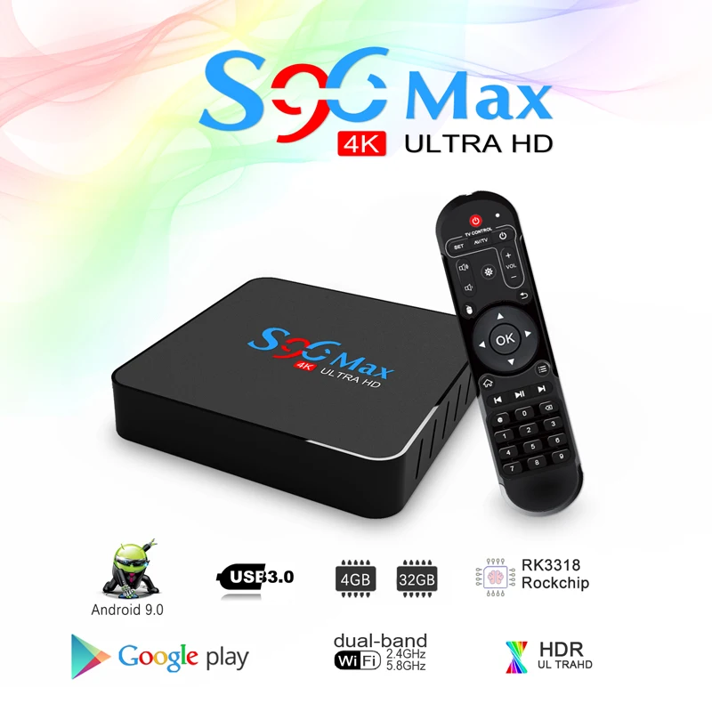 S96 MAX Android 9.0 TV BOX 4GB RAM 32GB Smart Media Player RK3318 Quad Core 4k HDR USB 3.0 H.265 HEVC 5Ghz dual WIFI Set Top Box S96 MAX Android 9.0 TV BOX 4GB RAM 32GB Smart Media Player RK3318 Quad Core 4k HDR USB 3.0 H.265 HEVC 5Ghz dual WIFI Set Top Box