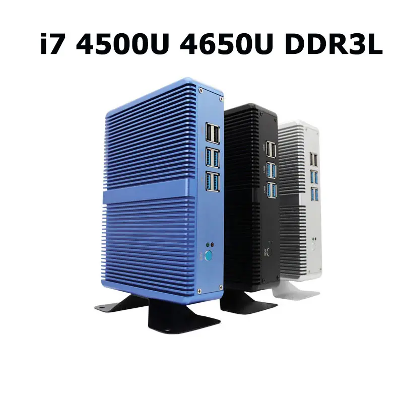 Topton бытовой безвентиляторный мини-ПК Intel Core i3 5005U i5 7200U DDR4 16 Гб HD graphics 620 4K HTPC HDMI VGA дисплей порт низкая мощность - Color: i7 4500U 4650U DDR3L