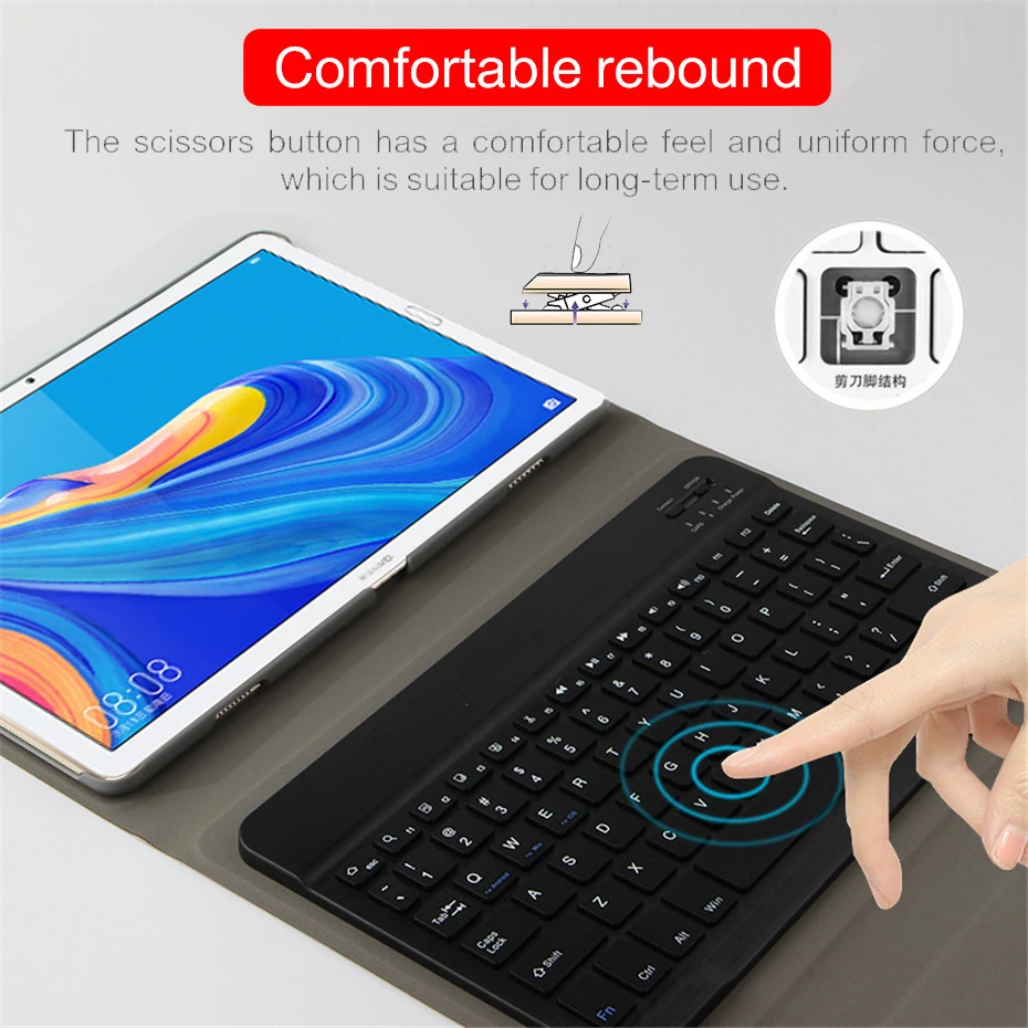Кожаный чехол с Bluetooth клавиатурой для Huawei Mediapad M5 lite 8 0 дюйма искусственная кожа