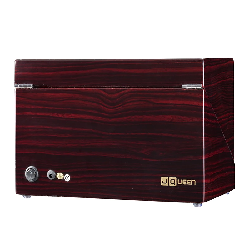 JQUEEN Ebony Baking Finish Automatic Quad 4+0 Watch Winder with Double Quiet Mabuchi Motors 5 Working Modes