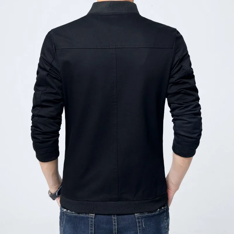 Mens High Quality Zipper Coat Autumn 2020 New Casual Business Slim Fit Thin Jacket Solid Black Stand Collar Outwear Men Big Size | Мужская