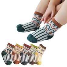 Одна пара носков в этническом стиле детские Нескользящие забавные носки для мальчиков и девочек, модные носки От 0 до 5 лет хлопок, Calcetines 30SEP6