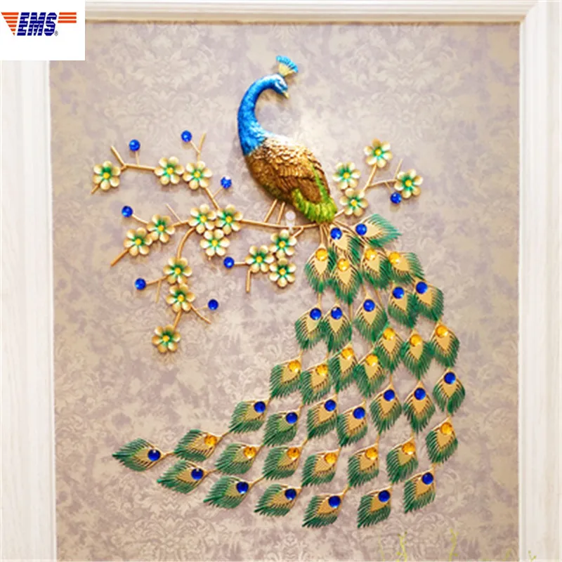 

Simulation Peacock Iron Art Stereoscopic Wall Hangings Creative Living Room Entryway Background Wall Art Decorations X2380