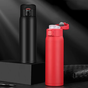 

Vehicle-mounted Thermos Portable One Key Bounce Switch Bottle 316 Stainless Steel Double Side Thermal Insulation Vacuum Flask