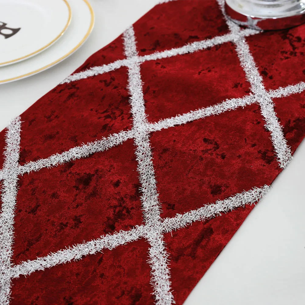 Европейский стиль, свадебные украшения, половинное покрытие, для столовой, мягкие, вечерние, для отеля, с ромбовидным узором, для дома, сделай сам, настольные поделки, Настольная дорожка