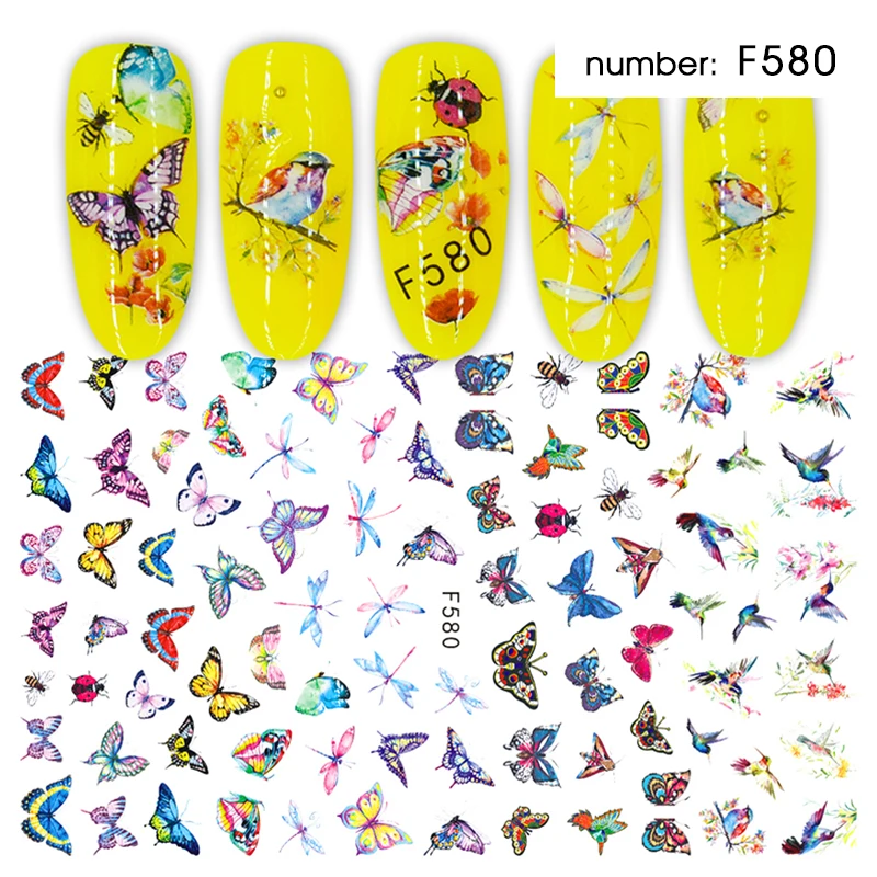 1 pieces 3D nail slider black russia letter sticker decals flamingo Design adhesive manicure tips Nail Art decoration
