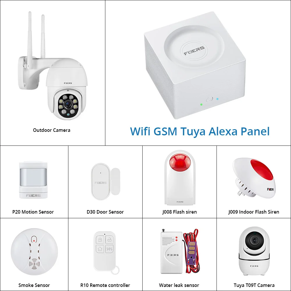 Простой Tuya Wi-Fi GSM сигнализация Системы s безопасности Alexa App Камера умная домашняя