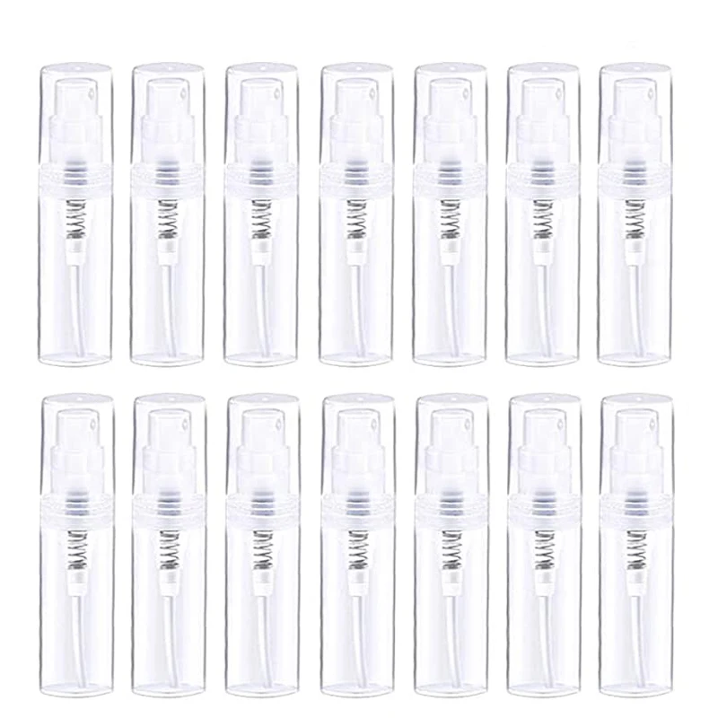 

100Pcs Transparent Small Plastic Spray Bottles 2ml 3ml 5ml 8ml 10ml Mini Refillable Essential Oil Vial Empty Cosmetic Containers