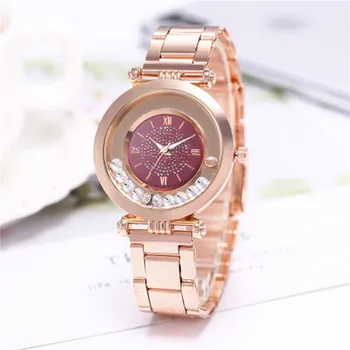 

Luxury Women Fashion Stainless Steel Quartz Round Wrist Watch Bracelet relogio feminino women Waterproof watches montre clock