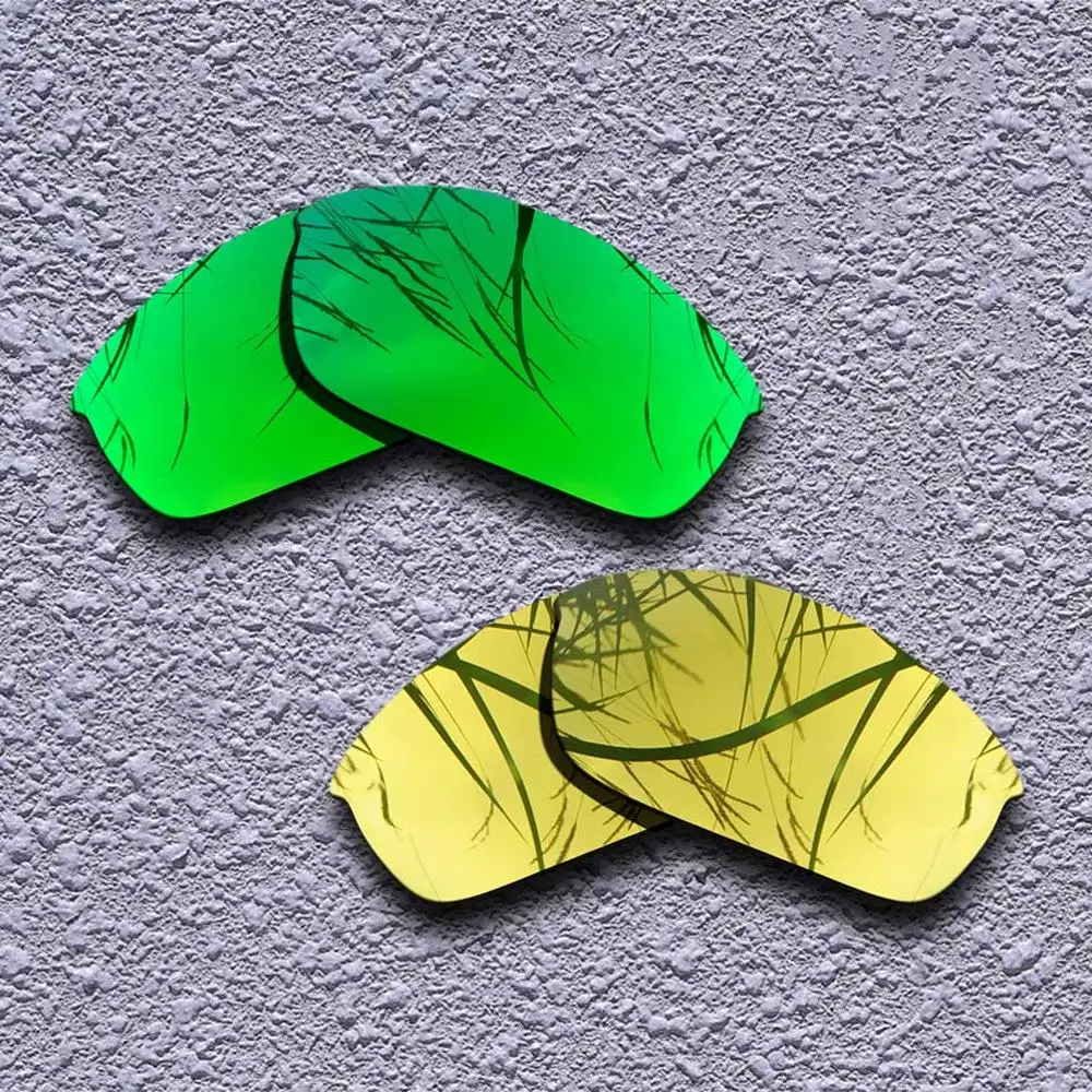 Green-Golden 2 пары Поляризованные замена линз для Oakley Бронежилет солнечные очки к куртке-несколько вариантов - Цвет линз: Green-Golden