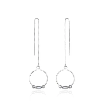 

S925 Sterling Silver Circle Earrings Ladies Beautiful Wedding Engagement Brilliant Ear Jewelry Gift for Girl CHDBR003640