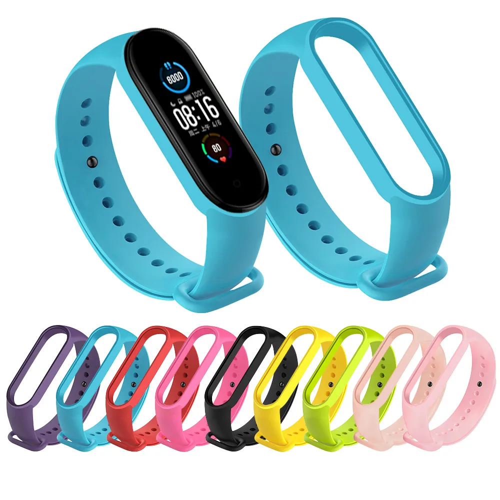 

Strap For Xiaomi Mi Band 5 4 3 Silicone Pink Replacement Wristband Bracelet Watchband For Xiomi Mi Band3 Miband 4 3 Band4 Strap