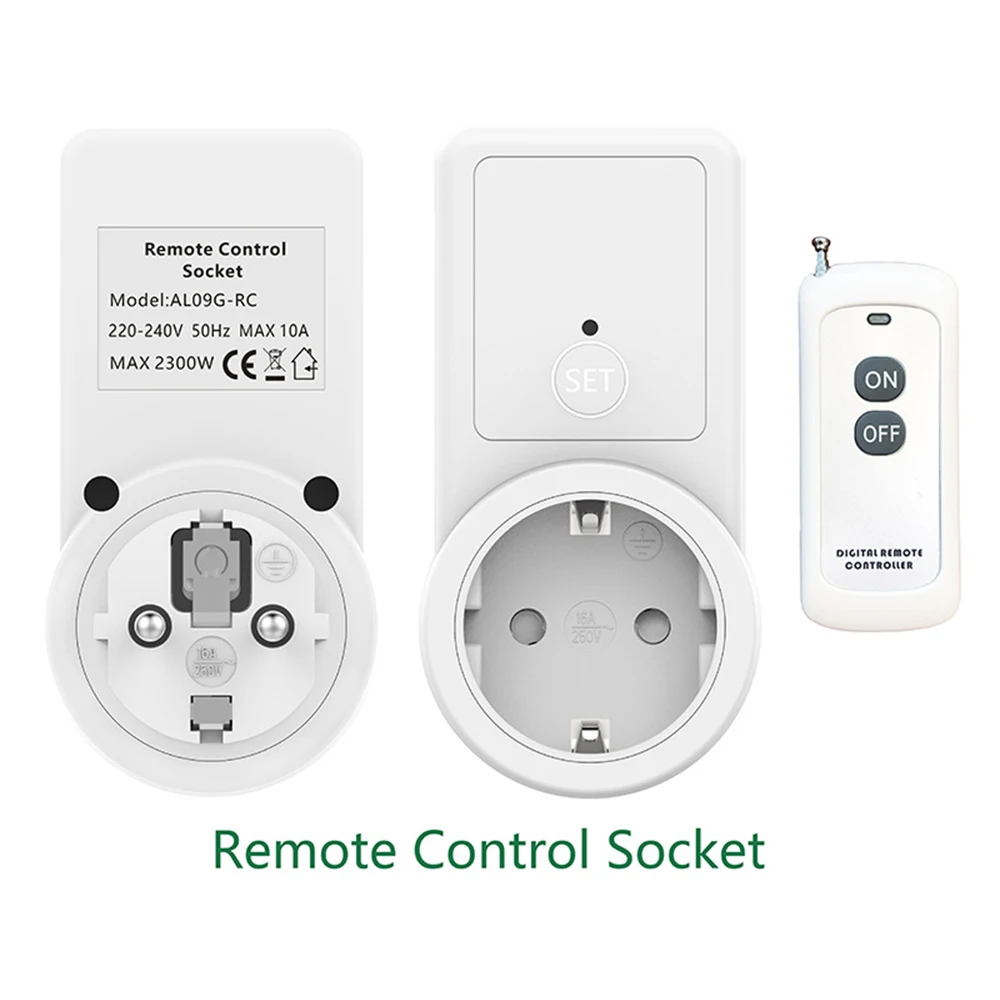 433MHZ RF Remote Control Switch Socket AC 220v European Standard