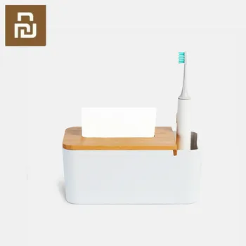 

Original Youpin Bamboo Fiber Tissue Box Stationery Makeup Container Desktop Storage Box Mijia Sorting Box