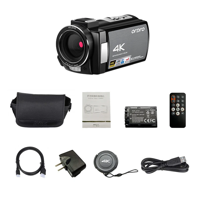 Infrared Night Vision Shooting Digital Camera Support Max 128GB SD Card Anti-shake Video-recording Smart Camera Touch Screen