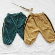 Специальное предложение, осенние детские вельветовые штаны-шаровары на гусеничном ходу, спортивные штаны с бархатным краем han ban