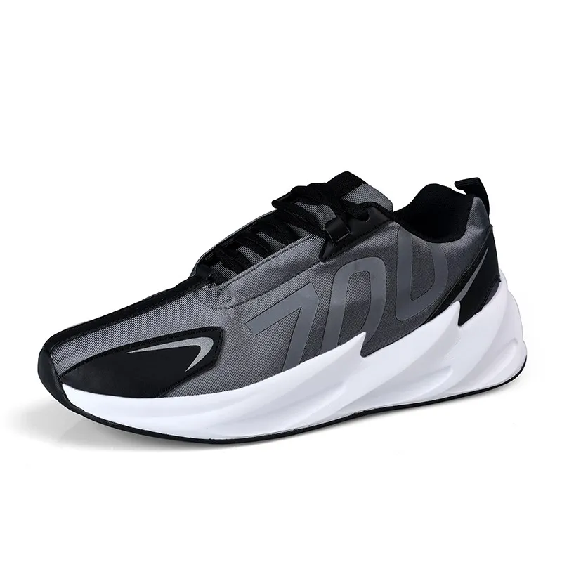 Брендовая популярная повседневная мужская обувь с увеличенной подошвой; Sapatos masculinos; дышащие сетчатые мужские кроссовки высокого качества для взрослых - Цвет: Серый