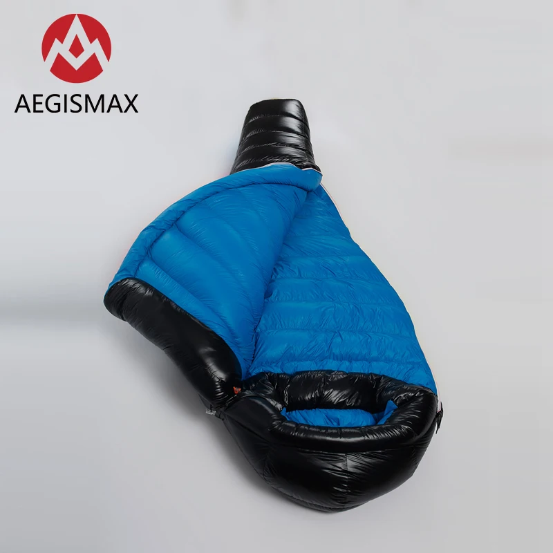 AEGISMAX взрослых гусиный пух G серии Открытый Кемпинг Сверхлегкий Палатка Мумия утолщаются держать теплый спальный мешок нейлон ленивый мешок 800FP