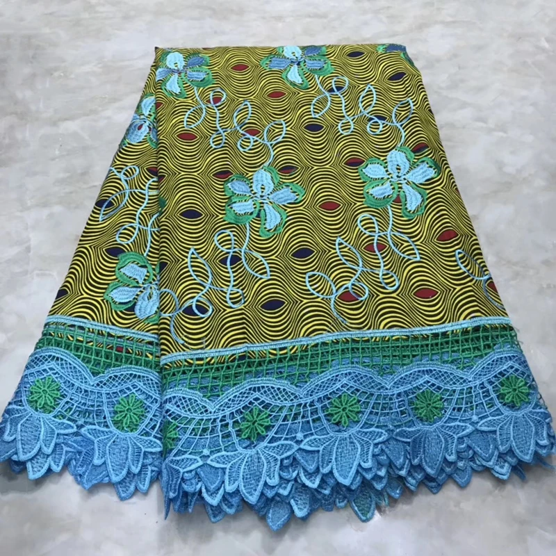 

H&Q Latest wax lace design african prints fabric cotton wax laces fabric 6 yards/lot guarantee real wax fabric for women dresses