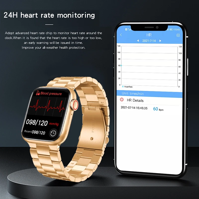 New Women Smartwatch Full Touch screen Support Dial Call Heart Rate Blood Pressure Smart Watch men for Apple Android Watch women 2