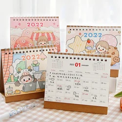 Calendrier mural de bureau créatif et Simple, avec dessin animé, calendrier quotidien, fournitures scolaires et de bureau, 2022 