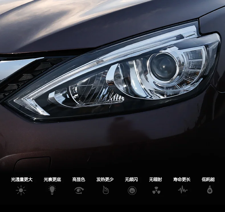 Автомобильный Стайлинг для Nissan Sylphy фары- Sylphy Головной фонарь светодиодный фары DRL фары H7 D2H HID Биксеноновые линзы