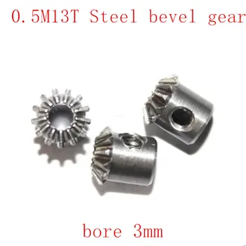 

2pcs 1:1 0.5M13T steel Bevel Gear 0.5 Modulus 13 Teeth 90 Degree Drive Commutation Steel Gears Screw