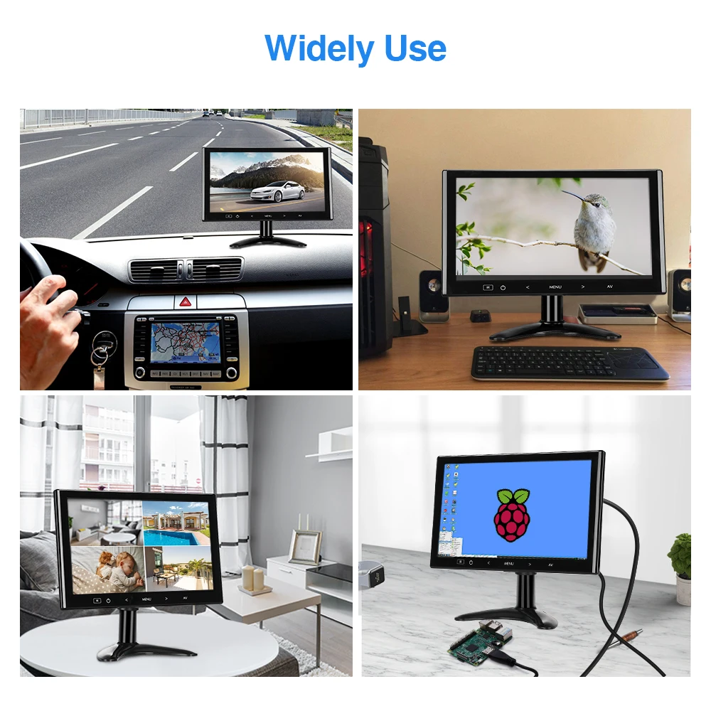 Eyoyo-EM10M 10 ġ HDMI  ̴ TV ǻ PC ÷, 1024x600 LCD ȭ VGA AV  ڵ ĸ麸 