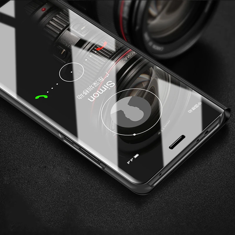 Auroras For Huawei P Smart 2019 Case Stand Holder Flip Mirror View HUAWEI Y5 Y6 Y7 Shockproof | Мобильные телефоны и