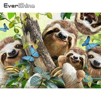 

Evershine Diamond Embroidery Sloth Full Square Diamond Painting Animal Cross Stitch Kit Diamond Mosaic Set Decor Handcraft Art