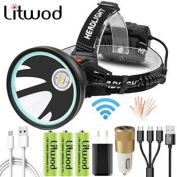 

Xhp90.2 4 Core Sensor Head Lamp Headlamp Headlight 32W 4291lm Led Bulbs 3* 18650 Battery Power Bank 7800mah 3 Modes XHP70 XHP50