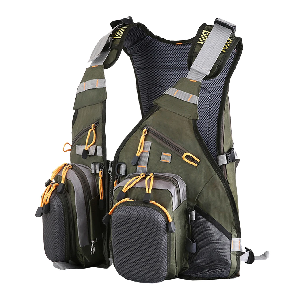 Multi-pocket Fly Fishing Vest Backpack Chest Mesh Bag Adjustable Waistcoat Outdoor Waistcoat Shooting Photographer Vest