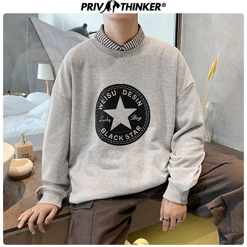 

Privathinker Men O-Neck Printed Korean Sweatshirts Mens Autumn New Pullovers Tops Clothes Male Long Sleeve 4 Colors Hoodies 2019