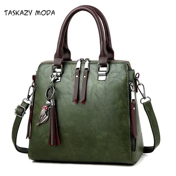 

2020 New Vintage Leather Women's HandBags Ladies Messenger Bags Totes Tassel Designer Crossbody Shoulder Bag Boston Hand Bags