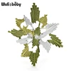 Wuli&baby Enamel Wormholes in Leaf Brooches Women 3-color Flower Party Office Brooch Pins New Year Gifts ► Photo 2/5