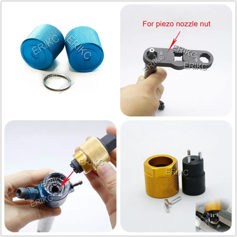 ERIKC Grinding Gaskets Shims Tools Diesel Repair Polish Tool for Bosch Piezo nut Piezo Siemens Inner Wire tool CR Injector Nozzle