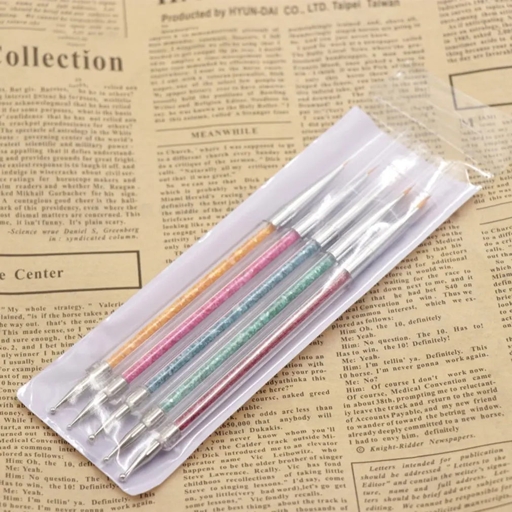 Ручка для ногтей с алмазной росписью 5 комплектов ручка для ногтей 5 палочек кисть для рисования профессиональная Мода
