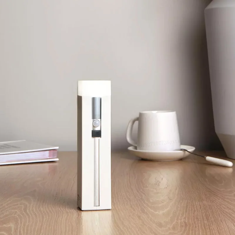 Белый Xiaomi Mijia Многофункциональный индукционный светильник-вспышка, аварийный светильник, походный настенный светильник, Настольный светильник с датчиком, аварийный внешний аккумулятор - Цвет: Белый